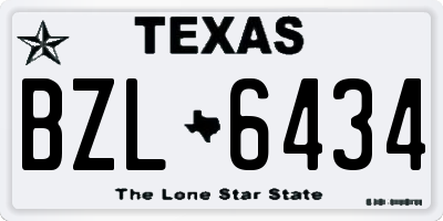 TX license plate BZL6434