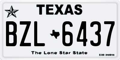 TX license plate BZL6437