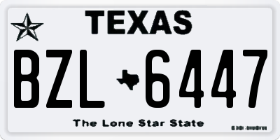 TX license plate BZL6447