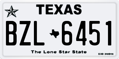 TX license plate BZL6451