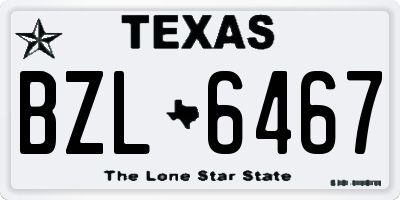 TX license plate BZL6467