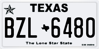 TX license plate BZL6480