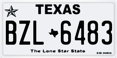 TX license plate BZL6483