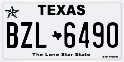 TX license plate BZL6490