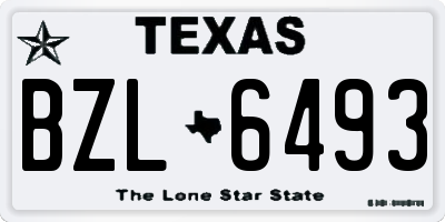 TX license plate BZL6493