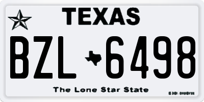 TX license plate BZL6498