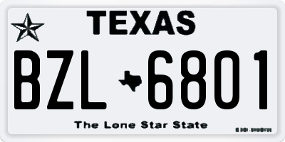 TX license plate BZL6801