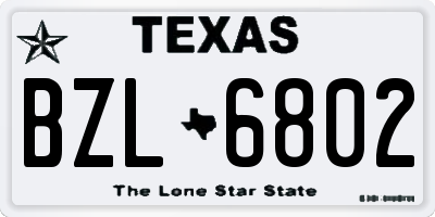 TX license plate BZL6802