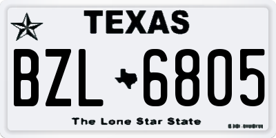 TX license plate BZL6805