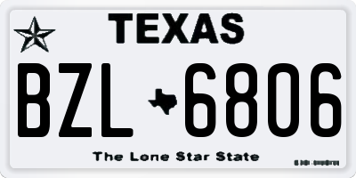 TX license plate BZL6806