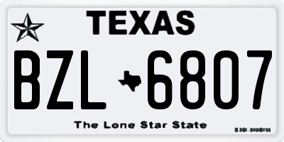 TX license plate BZL6807