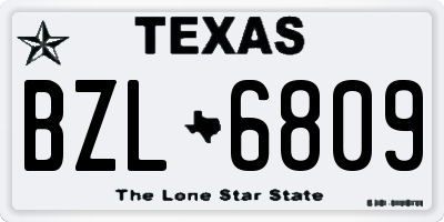 TX license plate BZL6809