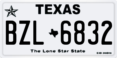 TX license plate BZL6832