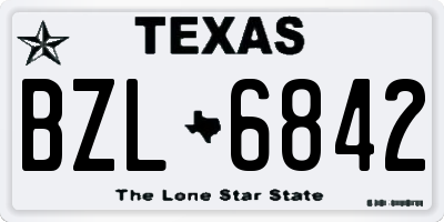 TX license plate BZL6842
