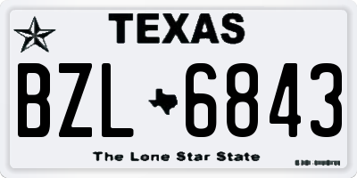 TX license plate BZL6843