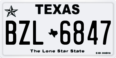 TX license plate BZL6847