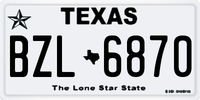 TX license plate BZL6870