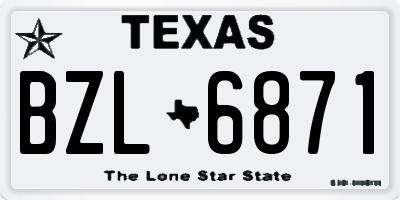 TX license plate BZL6871