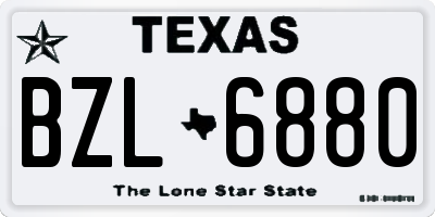 TX license plate BZL6880