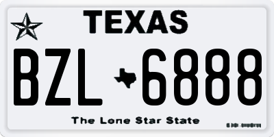 TX license plate BZL6888