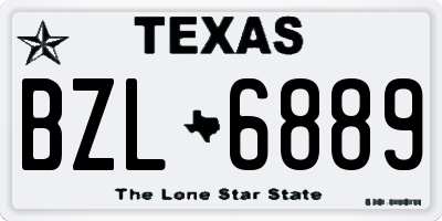 TX license plate BZL6889