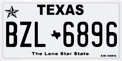 TX license plate BZL6896