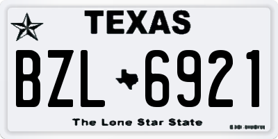 TX license plate BZL6921