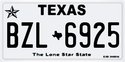 TX license plate BZL6925