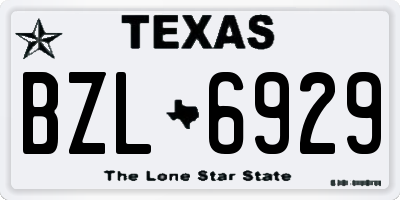 TX license plate BZL6929