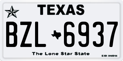 TX license plate BZL6937