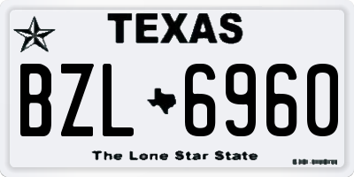 TX license plate BZL6960