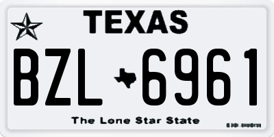 TX license plate BZL6961