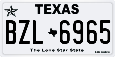TX license plate BZL6965