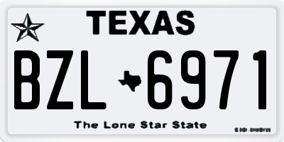 TX license plate BZL6971