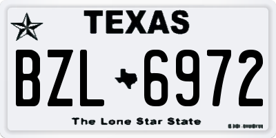 TX license plate BZL6972