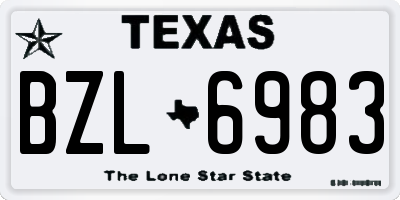 TX license plate BZL6983