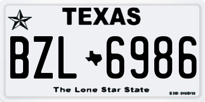 TX license plate BZL6986