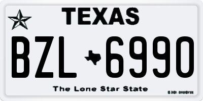 TX license plate BZL6990
