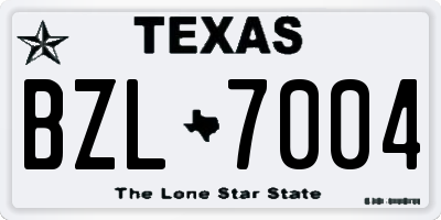 TX license plate BZL7004