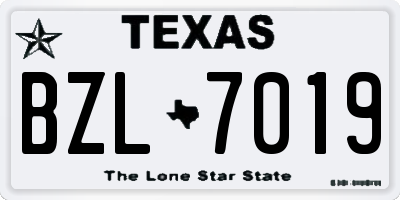 TX license plate BZL7019