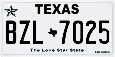 TX license plate BZL7025