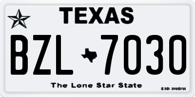 TX license plate BZL7030