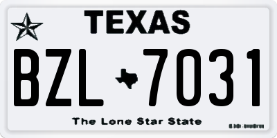 TX license plate BZL7031