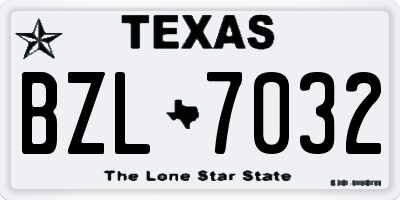 TX license plate BZL7032