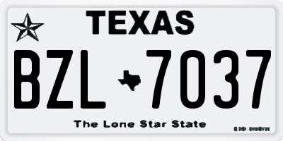 TX license plate BZL7037