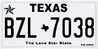 TX license plate BZL7038