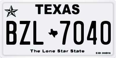 TX license plate BZL7040