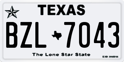 TX license plate BZL7043