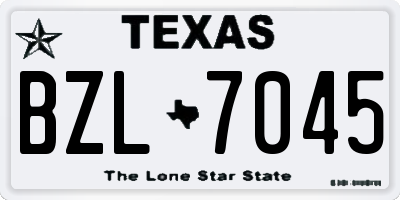 TX license plate BZL7045