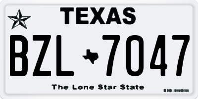 TX license plate BZL7047